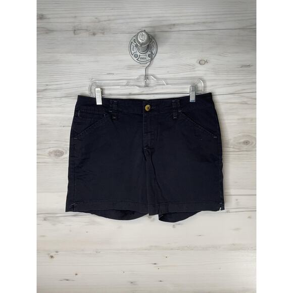 Lee Shorts Womens 8 Medium Black Midrise Fit Caresoft Stretch Chino Zip Fly - Picture 1 of 11